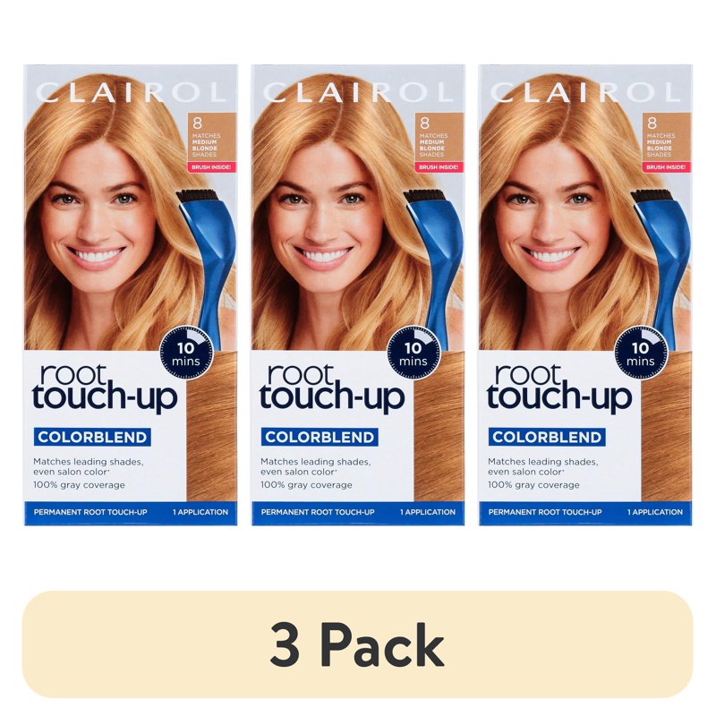 (3 Pack) Permanent Hair Root Touch-Up Kit - Long-Lasting Gray Coverage & Color Match