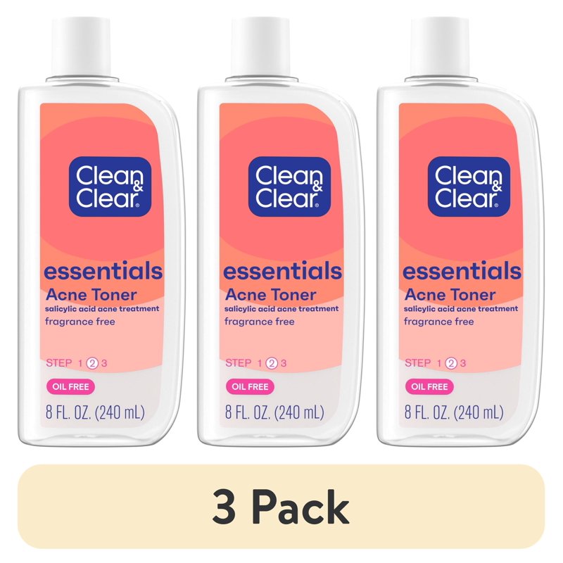 3 Pack Oil-Free Acne Toner with Salicylic Acid for Clear Skin