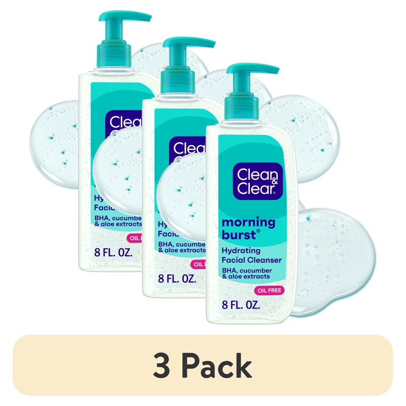 Hydrating Face Wash with BHA, Cucumber & Aloe - 3 Pack, 8 Fl Oz