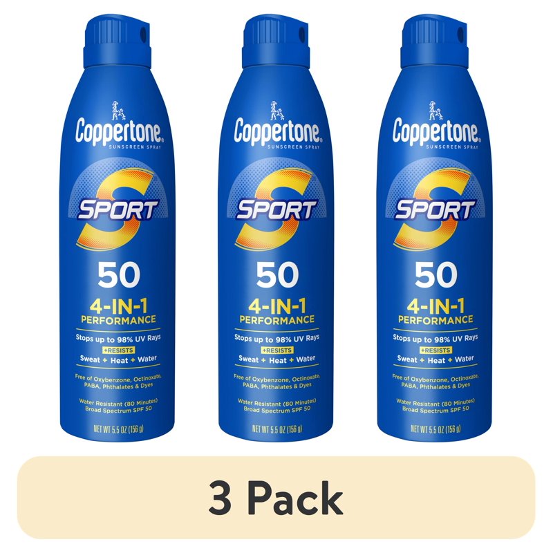 SPF 50 Sunscreen Spray with Limited Edition Design - 3 Pack, Water-Resistant, Broad Spectrum Protection