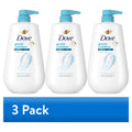Dove Body Wash with Pump 3-Pack, Gentle Exfoliating Moisturizing Cleanser