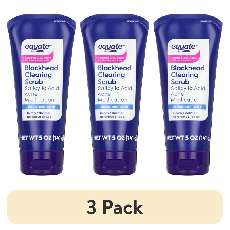 Blackhead Clearing Face Scrub with Salicylic Acid - 3 Pack, 5 oz Each