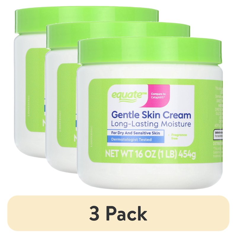 Equate Gentle Skin Cream 3 Pack - Moisturizer for Sensitive Skin