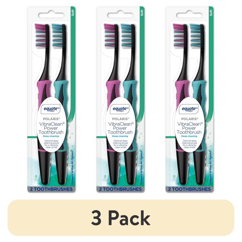Deep Cleaning Vibrating Toothbrush Set - Soft Bristles, Multi-Color
