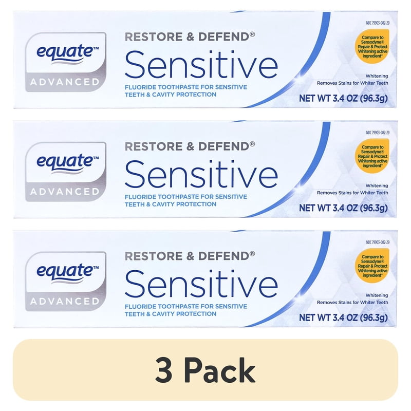 Restore and Defend Sensitive Toothpaste 3 Pack - Fluoride Cavity Protection