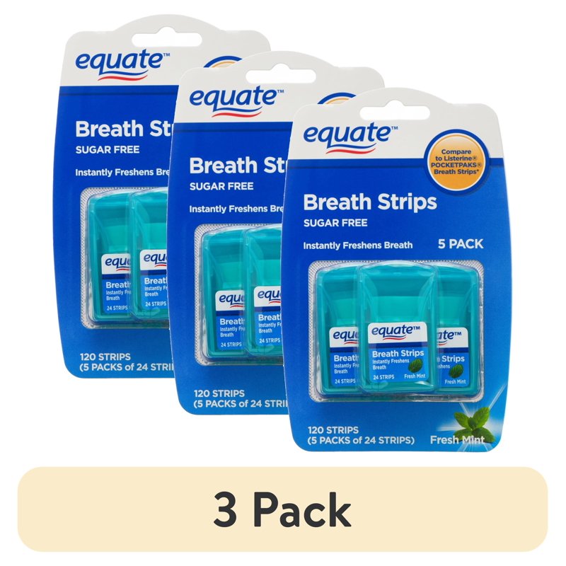 Sugar-Free Breath Strips Fresh Mint Pack of 120 | Oral Freshening Mints
