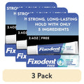 3 Pack Denture Adhesive Cream - Strong Hold, Free from Sulfates & Artificial Ingredients