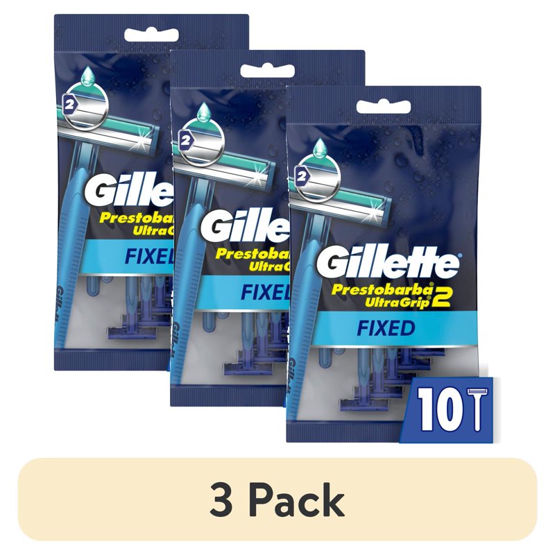Men's Disposable Razor 3 Pack - Dual Blade, Water-Lubricated, Fixed Head