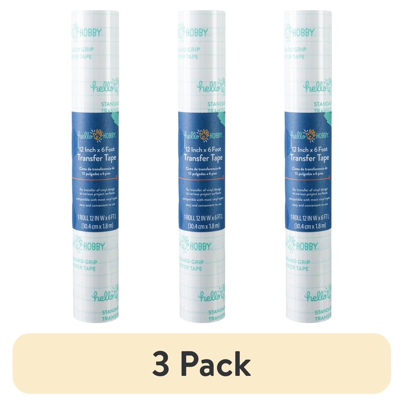 (3 pack) Hello Hobby 12" x 6' Clear Transfer Tape Roll