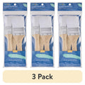 Craft Chip Brush Set - 3 Flat Synthetic Paint Brushes for Art & Crafting