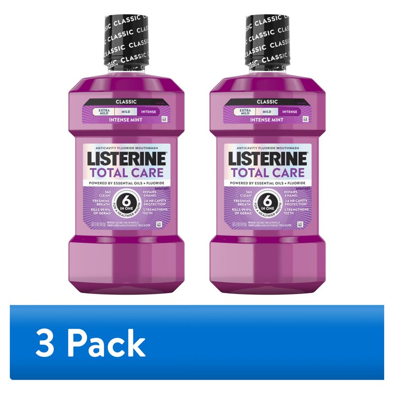 Multipack Fluoride Mouthwash for Oral Care - 3 Pack, 2 x 1L