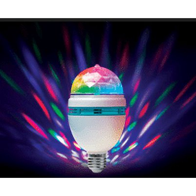 Multicolor Spinning LED Party Bulb - Sound-Reactive E26 Light for Events