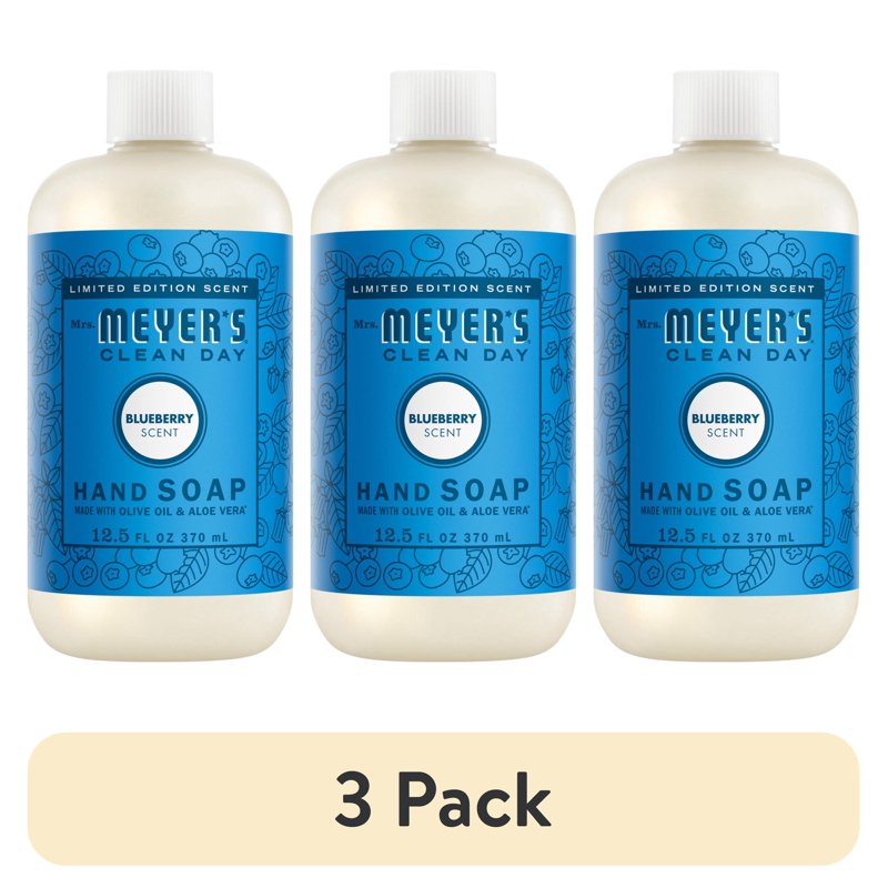 Mrs. Meyer’s Blueberry Scent Liquid Hand Soap - 3 Pack, 12.5 Fl Oz
