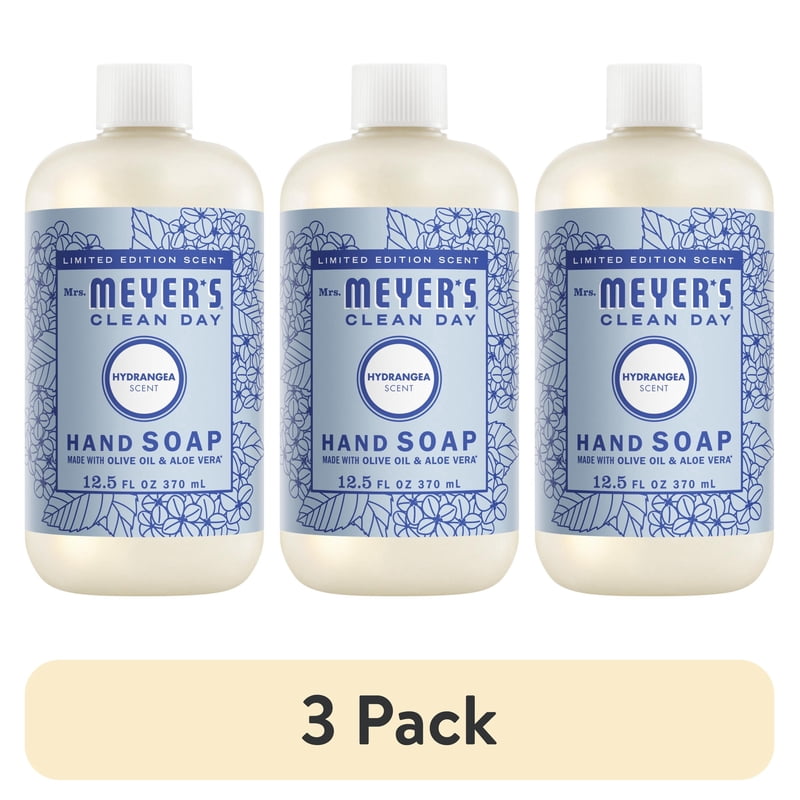 Hydrangea Scent Liquid Hand Soap - Moisturizing & Garden-Inspired, 3 Pack