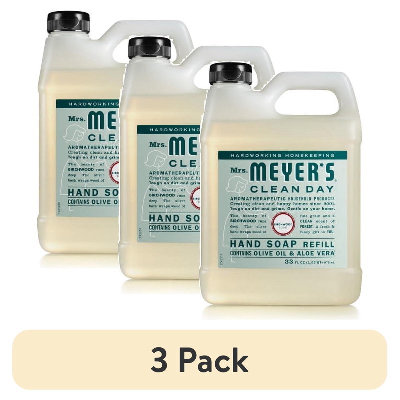 Mrs. Meyer’s Birchwood Scent Hand Soap Refill - Moisturizing, Eco-Friendly, 33 Fl Oz