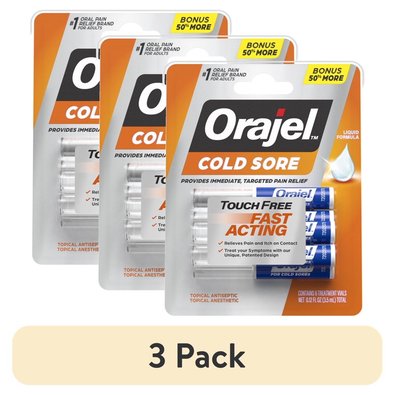 Cold Sore Treatment Liquid with Touch-Free Applicator - 3 Pack