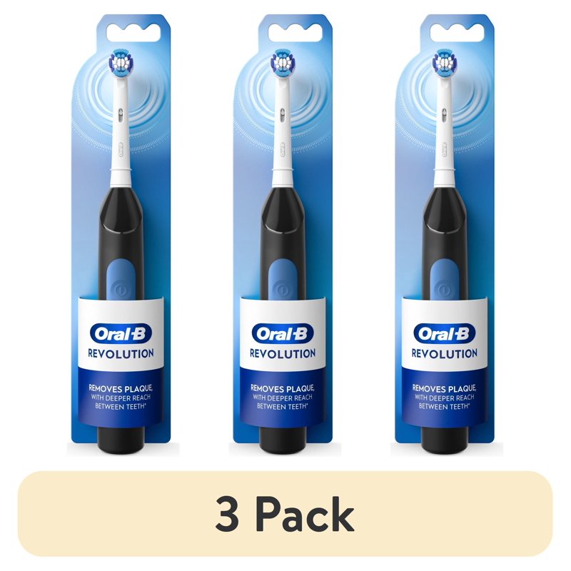 Electric Toothbrush Set with Replacement Head & Batteries - Black, Multi-pack