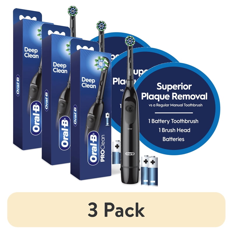 Electric Toothbrush Set with Replacement Heads – Multi Pack, Black for Adults & Kids 3+