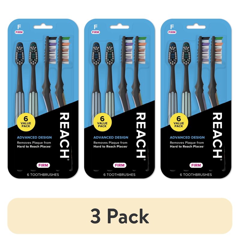 Multipack Angled Neck Toothbrush Set - Assorted Firm & Soft Bristles