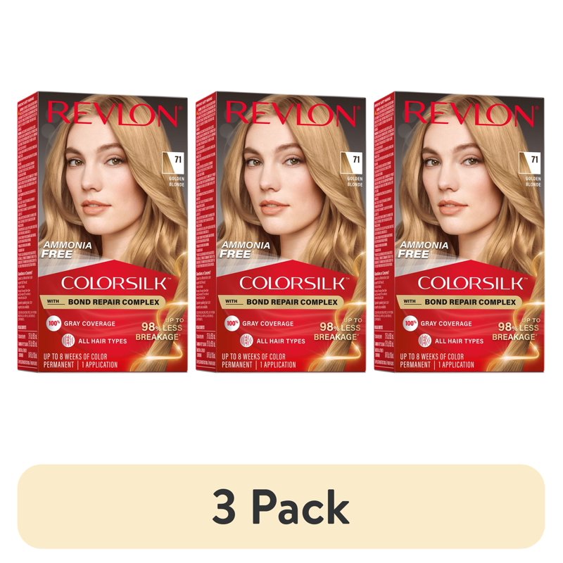 Permanent Hair Color Kit with Bond Repair Complex - 3 Pack, Multiple Shades
