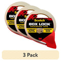 (3 Pack) Scotch Box Lock Packaging Tape with Dispenser, Clear 1.88 in x 38.2 yd