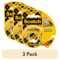 (3 Pack) Scotch Removable Double Sided Tape with Dispenser - Clear, 3/4 in x 200 in