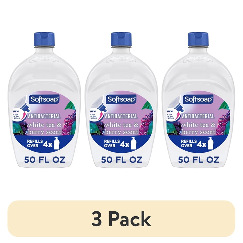 Antibacterial Liquid Hand Soap with Easy Pour Spout - White Tea & Berry Scent