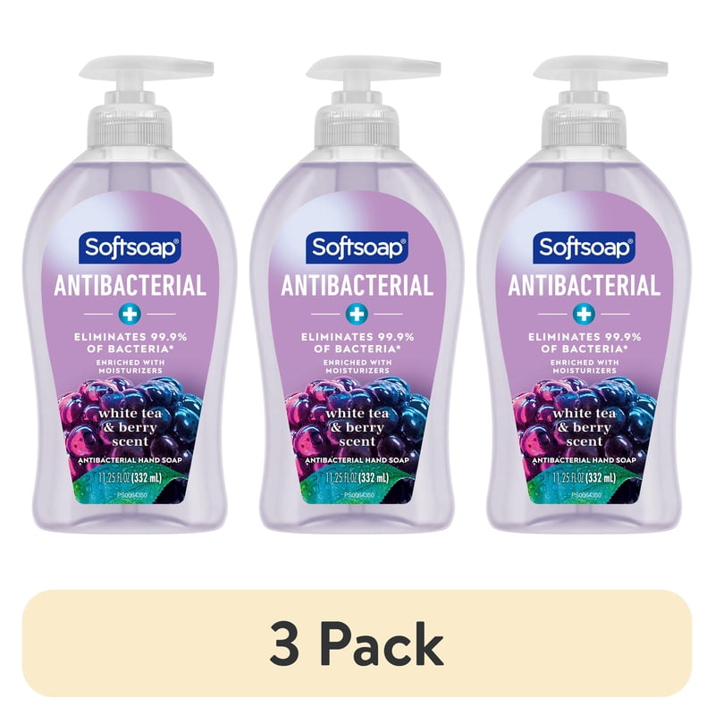 Antibacterial Hand Soap with Moisturizers - White Tea & Berry Scent, 11.25 oz, 3 Pack