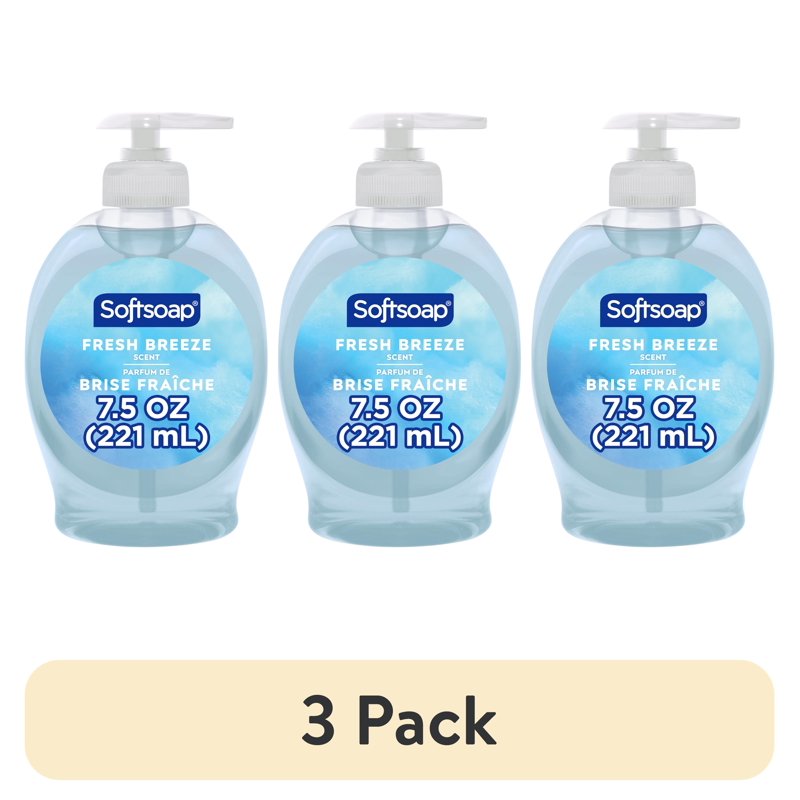 Liquid Hand Soap 3 Pack - Fresh Breeze Scent for Kitchen & Bathroom
