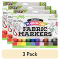 Rainbow Fabric Markers Set - 10 Brush Tip Markers for Textiles, Washable, Permanent