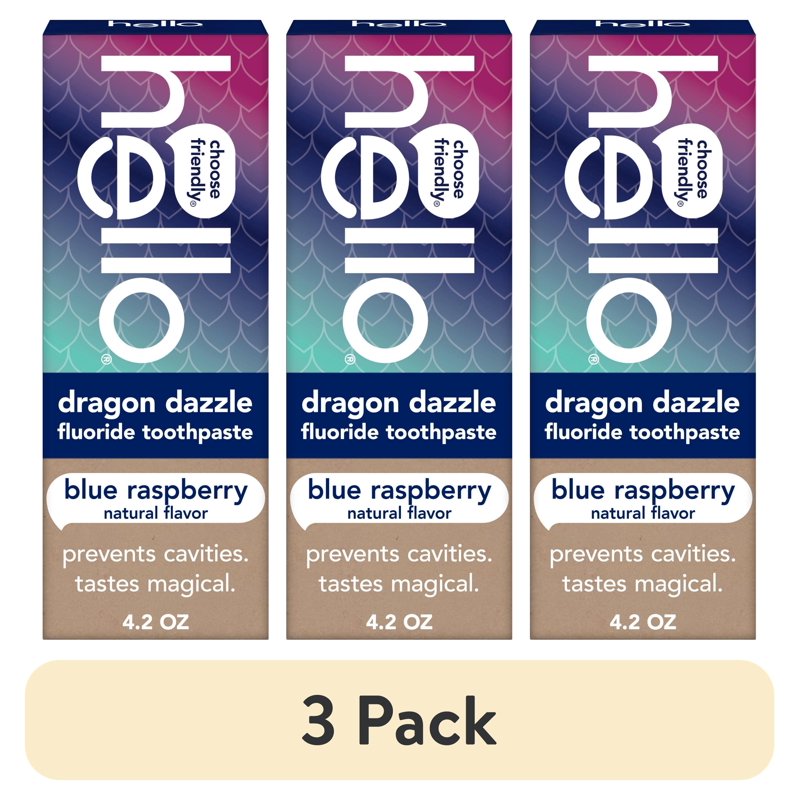 Kids Fluoride Toothpaste with Blue Raspberry Flavor - 4.2 Oz Pack of 3
