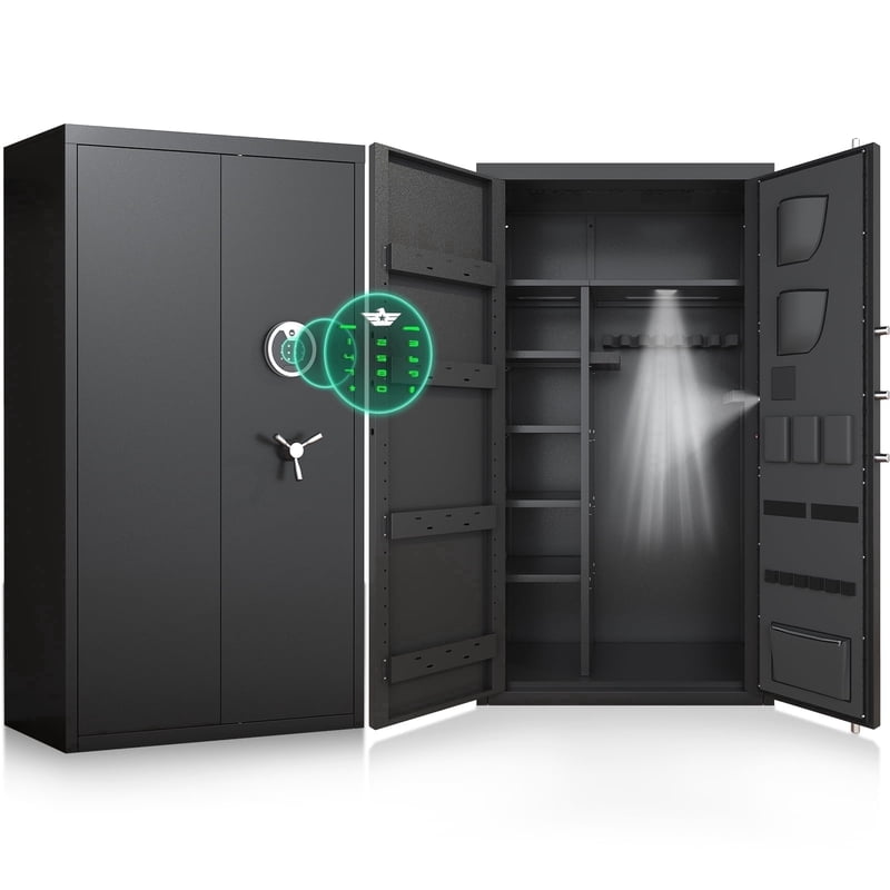 Large Digital Gun Safe for Pistols & Shotguns with LCD Keypad, Adjustable Shelves