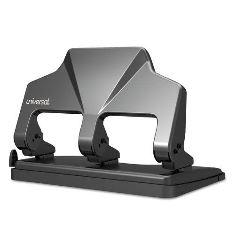 Power Assist 30-Sheet Capacity Three-Hole Punch for Office Use - Black