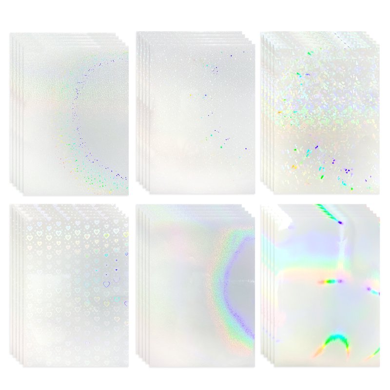 Holographic Sticker Paper 30 Sheets A4 Waterproof Vinyl Crafts DIY Overlay