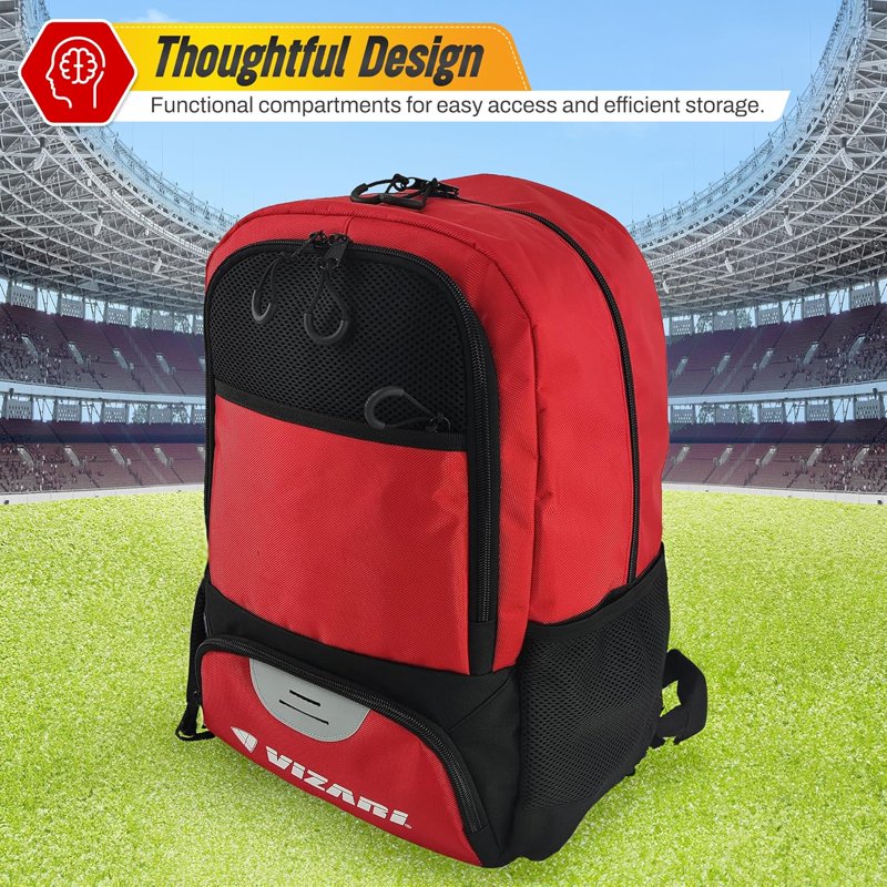 Soccer Backpack with Multiple Compartments & Breathable Pockets for Kids & Adults