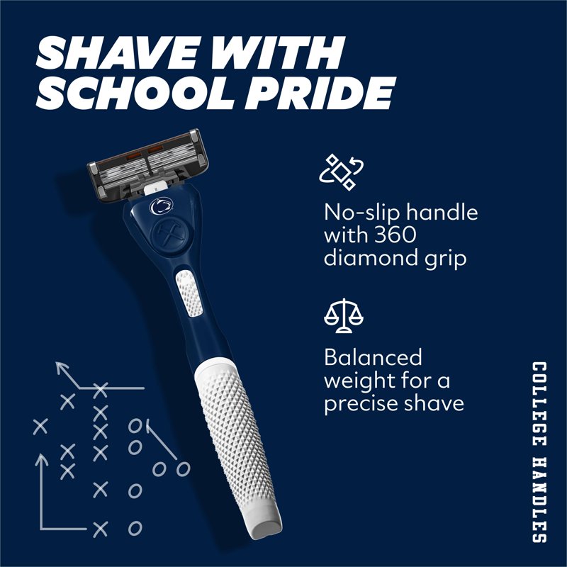 College Dorm Razor Set with 6 Blade Razors & Diamond Grip Handle