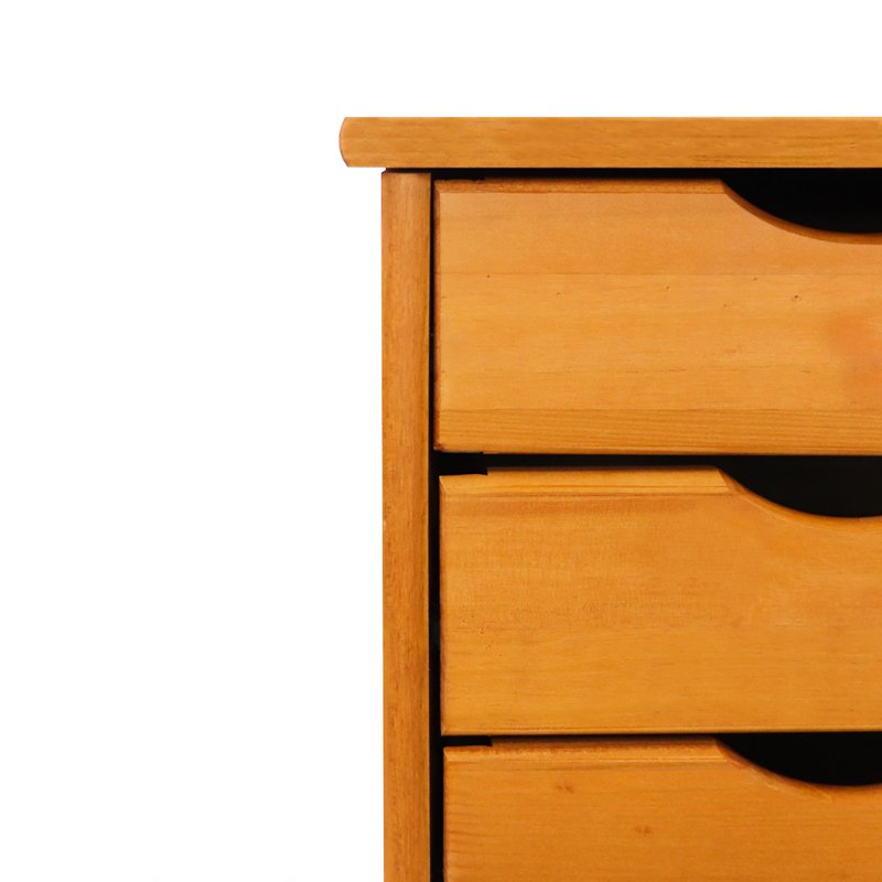 Solid Wood Mobile Storage Cart with 6 Drawers - Sustainable Pine, Versatile & Durable
