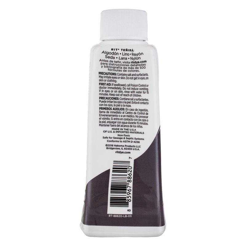 All-Purpose Liquid Fabric Dye - Charcoal Grey, 8 oz for Textile & Household Use