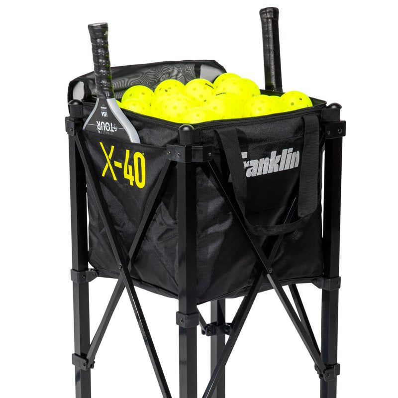 Portable Pickleball Hopper with Wheels & Detachable Carry Bag - Holds 100+ Balls