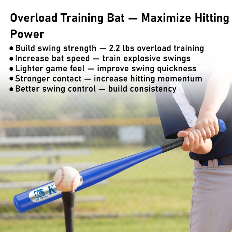 Weighted Baseball Bat Swing Trainer 28 Inch Practice Bat for Youth & Softball