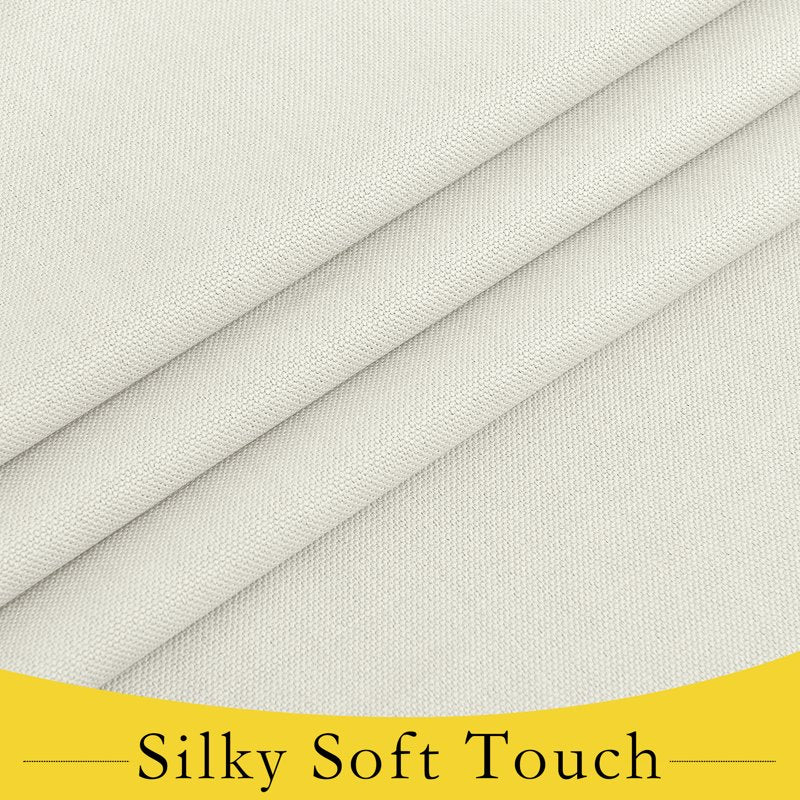 Linen Blackout French Door Curtains for Privacy & Room Darkening 36x72 Inches