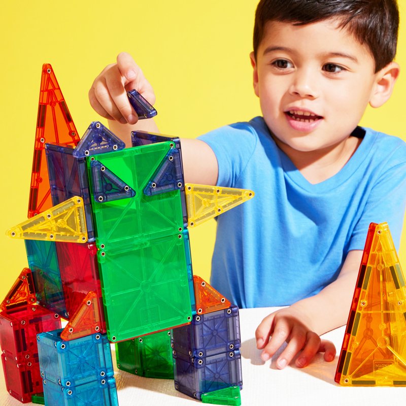 Magna-Tiles 62-Piece Magnetic Building Set for Creative Construction