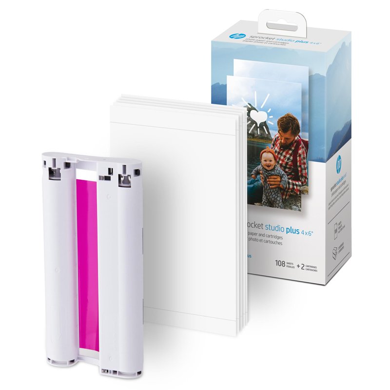 HP Sprocket Studio Plus 4x6 Photo Paper & Ink Cartridge Pack - 108 Sheets