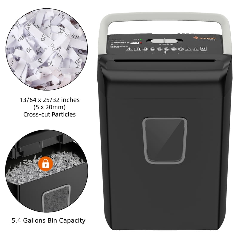 Cross Cut Paper Shredder for Home Office Security 12-Sheet Capacity