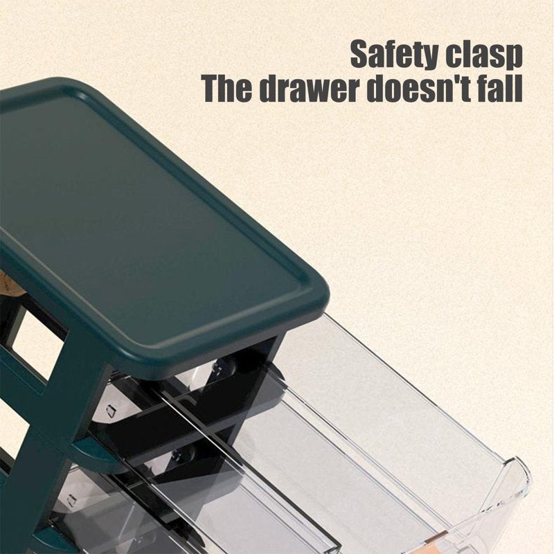 Multi-Layer Plastic Drawer Organizer for Desk and Office Supplies - Green