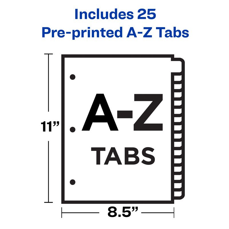 Avery A-Z Dividers with Leather Tabs, 25-Tab Set for Binders