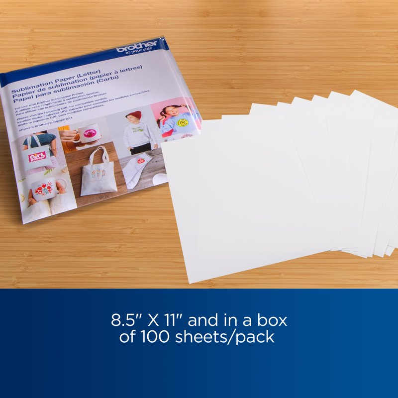 Brother Sublimation Transfer Paper 8.5x11 Inch Printable Sheets for Crafts