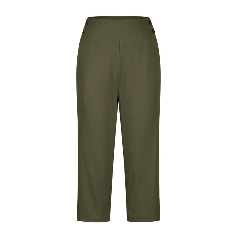 High-Waisted Capri Pants for Women Casual Workout & Workwear with Pockets