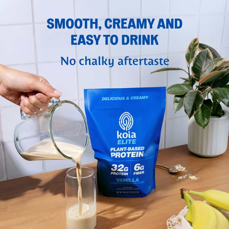 Plant-Based Protein Powder with Prebiotic Fiber - Dairy-Free, Vegan, 32g Protein