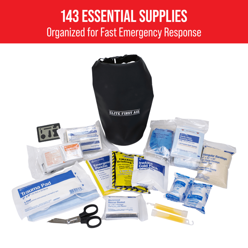 First Aid and Emergency Kit - 143 Pieces Waterproof Survival Medical Supplies